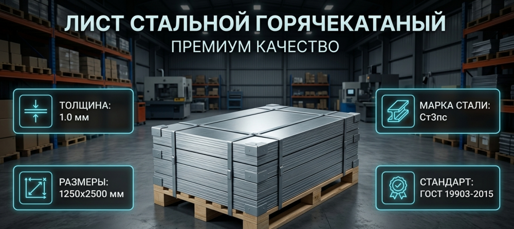 Лист оцинкованный 1х1250х2500
