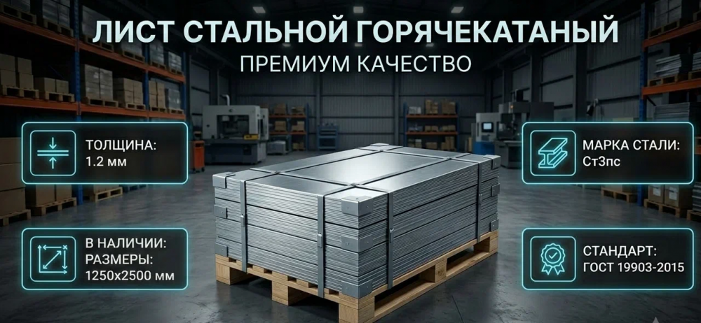 Лист оцинкованный 1.2х1250х2500